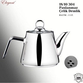 Resim Topaç Orta Boy Çelik Kulplu Çaydanlık Takımı Çelik 