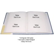 Resim Acr 10x15cm 200’lük Ciltbezli Fotoğraf Albümü - Mavi 