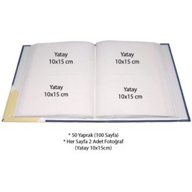 Resim Acr 10x15cm 200’lük Ciltbezli Fotoğraf Albümü - Mavi 