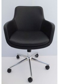 Resim Bulut Siyah Deri Rahat Ofis Çalışma Koltuğu 