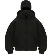 Resim Y2K Sokak Giyimi Çift Fermuarlı Kapüşonlu Ceket - Geometrik Desenli Bol Kesim Unisex Sweatshirt, İlkbahar Sonbahar Kış Günlük Dış Giysi, Orta Esneklikte Fermuarlı Hoodie 