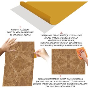 Resim Tink Kendinden Yapışkanlı Açık Kahverengi Mermer Desenli Pvc Panel 41x62 Cm 4 Adet 1 M² 