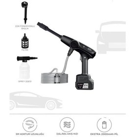 Resim Akülü Şarjlı Yüksek Basınçlı Oto Araba Bahçe Yıkama,temizleme Su Sı 1 