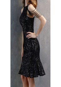 Resim Hanife Glam Couture Hanife Glam Boncuk Detaylı Pulpayet Abiye Elbise Siyah 