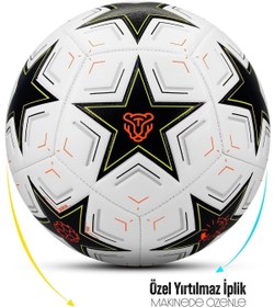 Resim Telvesse Profesyonel Futbol Topu 2025 Şampiyonlar Ligi Pompalı Sert Zemin Halı Saha Futbol Topu No:5 Siyah 