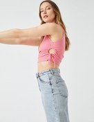 Resim Crop Atlet Pencere Detaylı Bisiklet Yaka Pamuklu 