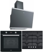 Resim Franke Siyah Ankastre Set (FHNG 4G TC BK C OCAK/FSL 86 H FIRIN/FPJ 615 V BK SS DAVLUMBAZ) 