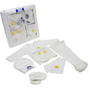 Resim Hastane Çıkışı 5 Parça Kız Bebek Giyim Sarı Papatya Beyaz - Sarı 