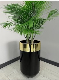 Resim Dekoratif Gold Darbuka Parlak Siyah Saksı 70cm 