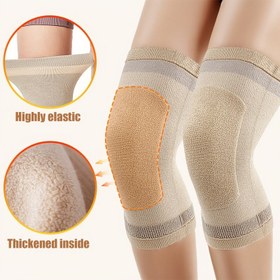 Resim 1 Çift Kalın Kaşmir Dizlik - Yüksek Esneklik & Sıcaklık, Açık Sarı, Kış & Sonbahar Soğuğu İçin, İç/Dış Mekan Kullanımı, Koşu, Ev, İş, Fitness, Uyku İçin Uygun (ağırlık: 40-100kg), Şık Tasarım, Dayanıklı Yapı 