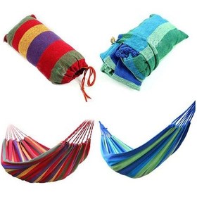 Resim Kanvas Çantalı Hamak Çubuklu Kırmızı Çizgiler 190 X 80 Cm Çok Renkli 