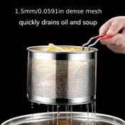 Resim 1 adet Ağ Örgülü Ağır Hizmet Tipi Paslanmaz Çelik Derin Kızartma Sepeti - 11.99cm'den 19.99cm'ye Boyutlar, Kolay Tutuş İçin Uzun Sap - Patates Kızartması, Tavuk Nuggets, Balık Filetosu ve Daha Fazlası İçin İdeal - Verimli Pişirme İçin Dayanıklı Mutfak Aracı 