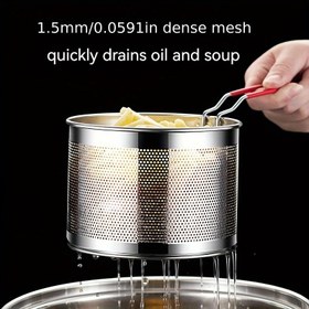 Resim 1 adet Ağ Örgülü Ağır Hizmet Tipi Paslanmaz Çelik Derin Kızartma Sepeti - 11.99cm'den 19.99cm'ye Boyutlar, Kolay Tutuş İçin Uzun Sap - Patates Kızartması, Tavuk Nuggets, Balık Filetosu ve Daha Fazlası İçin İdeal - Verimli Pişirme İçin Dayanıklı Mutfak Aracı 