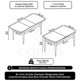 Resim Canisa Tia Serisi 80x132 Açılabilir Mdf Mutfak Masası Takımı Siyah Mermer Desen Masa Gold Detay Siyah Mermer Desen Masa Gold Ayak Gold Detay 