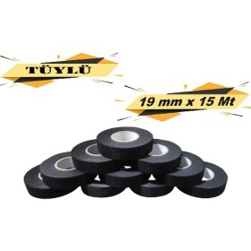 Resim Tüylü Bez Bant Elektrik Kablo Bandı 19 Mm X 15 Metre 10 Adet 