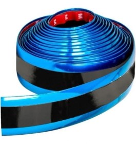 Resim Tampon Çamurluk Bagaj Kapı Eşiği Koruyucu Şerit Eşik Koruma Bandı Mavi + Parlak Siyah 5mt 