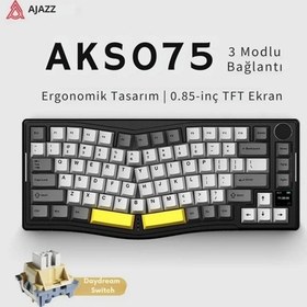 Resim Aks075 Ergonomik Daydream Switch-mekanik Klavye-bt5.1/2.4gwireless/usb Kablolu-hotswap Dinamik Rgb 