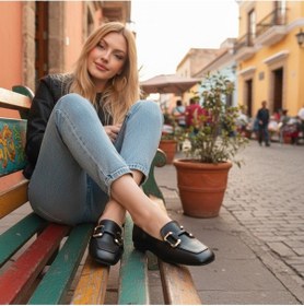 Resim Aska Shoes Shoes Günlük Tokalı Babet 2025aska001 Siyah 