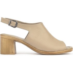 Resim Ziya, Kadın Hakiki Deri Topuklu Sandalet 1511020z2212 Bej 1511020z2212 340 Bej 