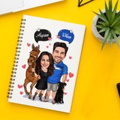 Resim Atı ve Köpeği Olan Çiftler Karikatürlü Defter 