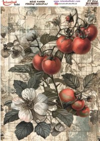 Resim Pirinç Dekopaj Kağıdı 30x42cm Pt-604 Domates 