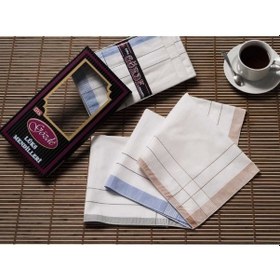 Resim Elif Mira Siyah Kutulu 42x42 Cm 12 Adet Kumaş Mendil-gm 01 Çok Renkli 
