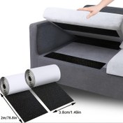 Resim Kaymaz Koltuk Minderi Bantı 2 Rulo, 3.78cm x 199.95cm Ağır Hizmet Tipi Şerit Kumaş Yapışkanı, El Yapımı El Sanatları Yapıştırma Bandı - Kanepe Minderlerinin Kaymasını Önler, Kumaşlar, Dış Mekan Veranda Matları, Halı Pedleri için Uygun 