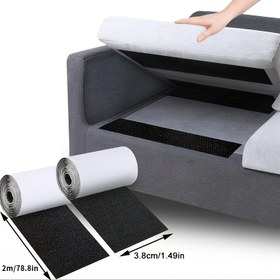 Resim Kaymaz Koltuk Minderi Bantı 2 Rulo, 3.78cm x 199.95cm Ağır Hizmet Tipi Şerit Kumaş Yapışkanı, El Yapımı El Sanatları Yapıştırma Bandı - Kanepe Minderlerinin Kaymasını Önler, Kumaşlar, Dış Mekan Veranda Matları, Halı Pedleri için Uygun 