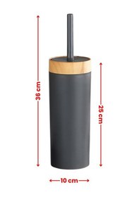 Resim Flora Bambu Desen Wc Klozet Fırçası Plastik, Tuvalet Banyo Wc Temizleme Fırçası Gri Gri 