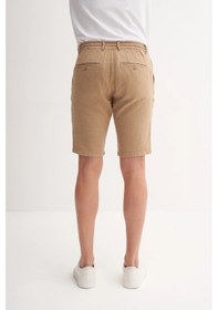 Resim Cazador Slim Fit Dar Paça Keten Bermuda Şort 6108 CAMEL 