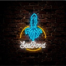 Resim Sea Food Yazılı Neon Tabela Çok Renkli 