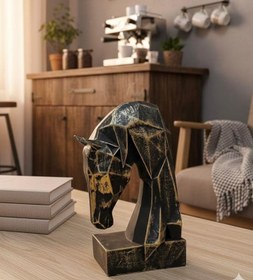 Resim Dekoratif Kitap Tutucu Kübit At Figürlü Biblo Siyah Gold E skitme 