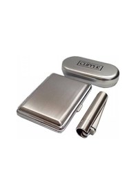 Resim Metal Tabaka Kutulu Clipper Çakmak Set 