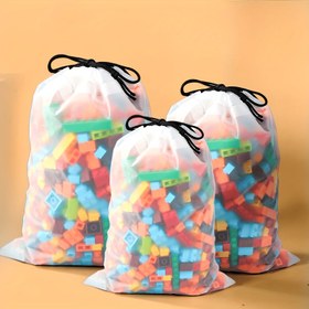 Resim 5 Adet Mat Yarı Şeffaf Plastik Saklama Torbaları Paket - Oyuncaklar, Ayakkabılar ve Ev Eşyaları için Çok Fonksiyonlu Toz Geçirmez Düzenleyici 