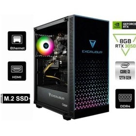 Resim Casper Excalibur E65H.121F-8V50X-0FC-023 i3-12100F 8 GB 500 GB SSD RTX3050 W11P Masaüstü Oyuncu Bilgisayarı 