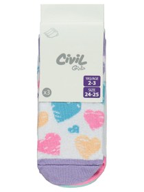 Resim Civil Girls Smile 3'lü 2-12 Yaş Kız Patik Çorap - Standart / 8-9 Yaş 