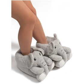 Resim Elfi Kadın Hayvanlı Panduf Gri 36/41 Gri 