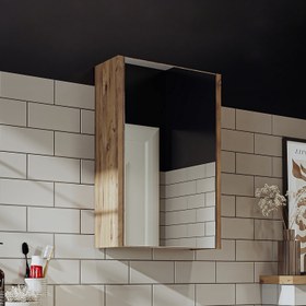 Resim Aynalı Banyo Dolabı - Mini - 40 CM / Atlas Çam 