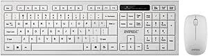 Resim Everest Beyaz Kablosuz Q Slim Klavye + Mouse Set Km-6121 