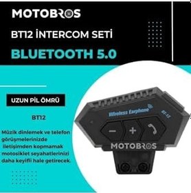 Resim Motobros Motosiklet Bluetooth V4.2 ile uyumlu Intercom Interkom Dinleme Ve Konuşma Özellikli Su Geçirmez 