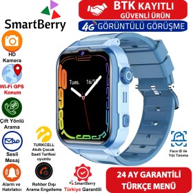 Resim Z50 Görüntülü Görüşme Gps Wıfı Net Konum Gizli Dinleme Akıllı Çocuk Takip Saati Sim Kartlı - Mavi 