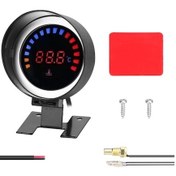 Resim 52mm Sıvı Kristal Su Sıcaklık Ölçer, Araba Modifikasyon Göstergesi, 9-36v, 0-120 C, Alarm Özelliği, Siyah Abs + Metal 
