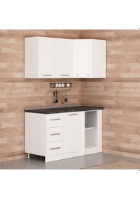 Resim Minar 145cm Köşe Mutfak Dolabı - Beyaz K145-b2 