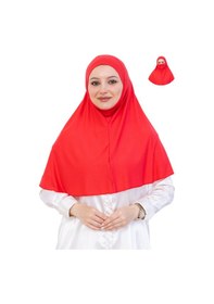 Resim Modish Group Hazır Başörtüsü Pratik İslami Giyim Penye Peçeli Türban Namaz İçin Yumuşak Eşarp Pembe 