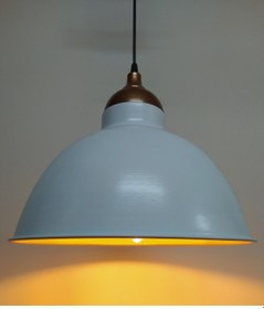 Resim Mylights Retro Rustik Beyaz Içi Altın Bakır Askılı Metal Sarkı 