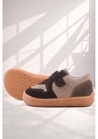 Resim Rakerplus Bob Hakiki Deri Kum Kahve Barefoot Cırtlı Lastikli Bebek Sneaker Ayakkabı Kum 