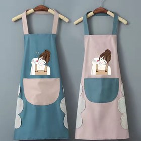 Resim Yeniden Kullanılabilir Polyester Önlük - Sevimli Karikatür Aşçı Tasarımlı "Yemek Yapmayı Seviyorum", Ayarlanabilir Kayış, Ev ve Mutfak Kullanımı İçin İdeal, Mutfak Önlüğü | Eğlenceli Önlük | Ayarlanabilir Kayışlı Önlük 