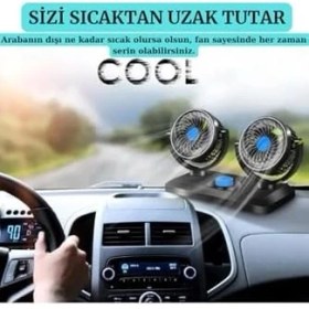 Resim Ala Store Ea Xl 2006-2015 Uyumlu Araç Içi Torpido Üstü 360 Derece Dönebilen 12V Vantilatör 