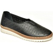 Resim Fox Shoes U555300203 Siyah Hakiki Deri Comfort Ortopedik Taban Kadın Ayakkabı Siyah-hakiki Deri Siyah 