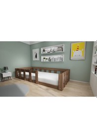 Resim Herseycik Ninnimo Montessori 90X190 Yatak Uyumlu Karyola Y10-2 Ceviz 